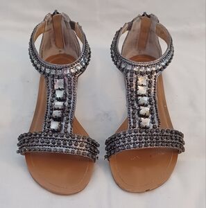 Express Gray & Siliver Sandals with Studs Size7